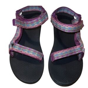 Women’s Teva Multicolor Sandals with Black Sole.